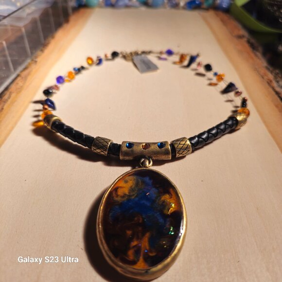 NWT Chico's Multi color string beaded BOHO Y2K chunky 90's style choker necklace - Picture 1 of 6